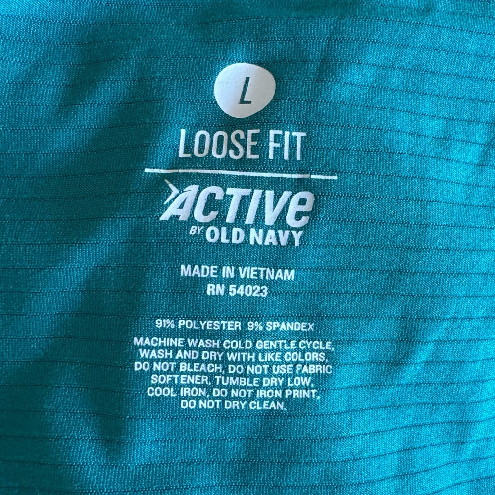 Old Navy Loose Fit Activewear Racerback Turquoise Tank Top Size M. - Picture 6 of 6
